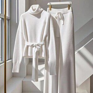 White Casual Women's Elegant Knitted Sweater